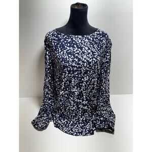 Women’s Cottage Core Peasant Long Sleeve Plus Sz Blouse Sz 3XL (22) Blue White